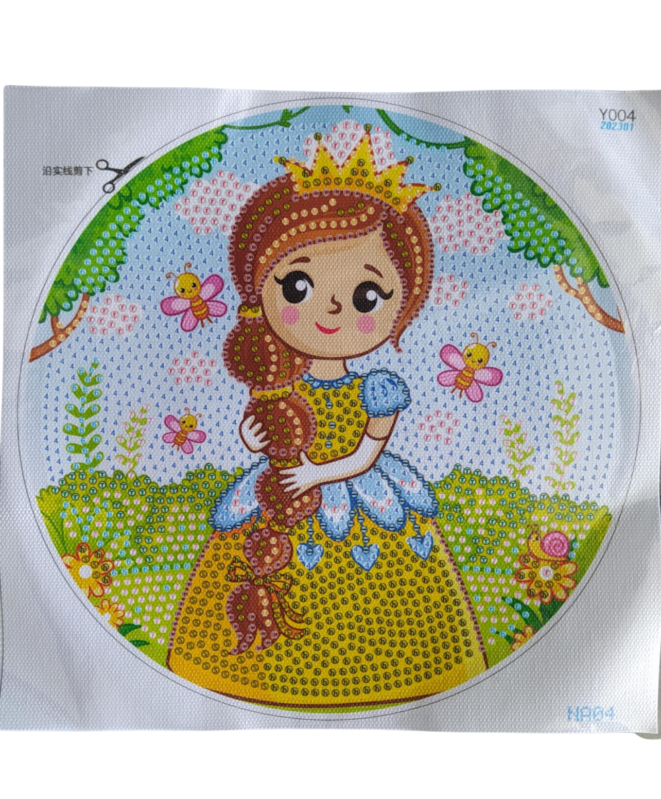 Vista 4 de CUADRO PARA NIÑAS DE DIAMANTES - bella durmiente: BELLA DURMIENTE